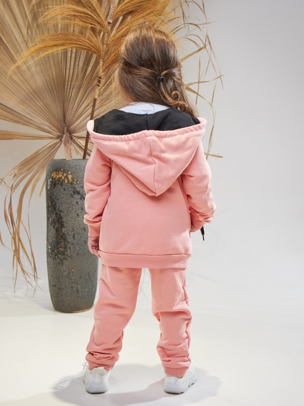 328-ПЕР. Костюм детский  на молнии, персик, хлопок 65%, 35% ПЭ, 3-х нитка без начеса 80,86,92