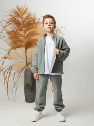 Купить оптом 331. Костюм детский (Брюки+Толстовка), оливковый, 100% полиэстер, р. 98,104,110,116 в Рязани