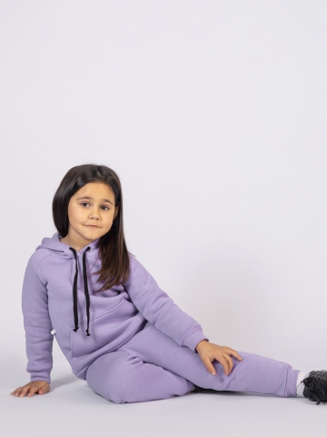 296-СР. Свитшот с капюшоном  + Штаны, хлопок 65%, 35% ПЭ, 3-х нитка (начес) сирень 98,104,110,116